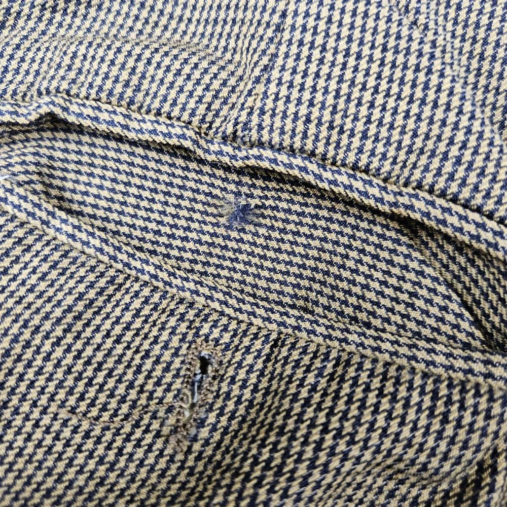 Zanella Mens 38 Pleated Wool Trousers Houndstooth Made in Italy Tan Black 982